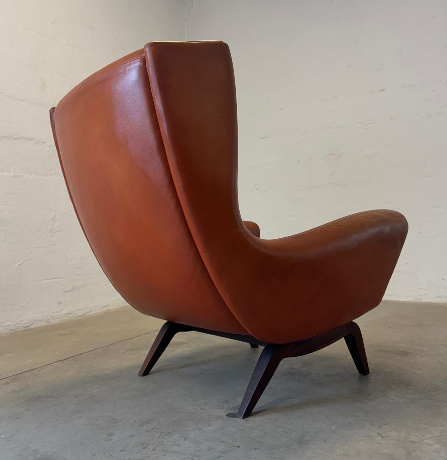 Søren Willadsen Leather & Rosewood Model No.110 Armchair Designed by Illum Wikkelsø - #A2149