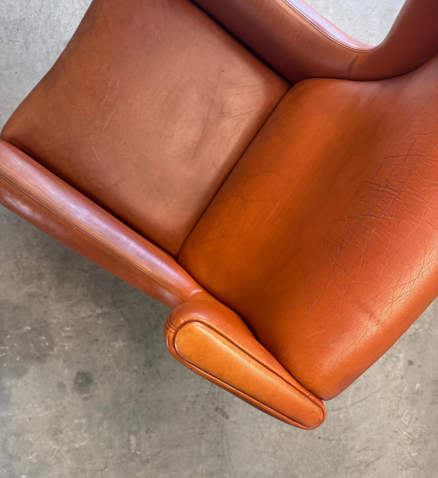 Søren Willadsen Leather & Rosewood Model No.110 Armchair Designed by Illum Wikkelsø - #A2149