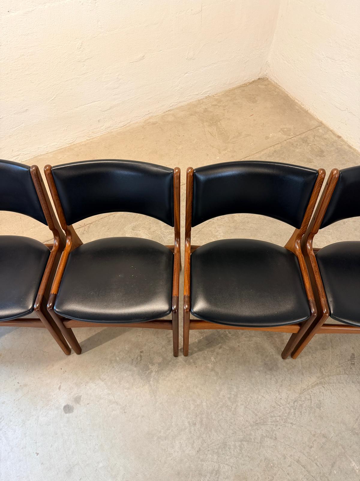 Oddense Maskinsnedkeri A/S Set of 6 Model #89 Teak Dining Chairs Designed by Erik Buch - #A2159