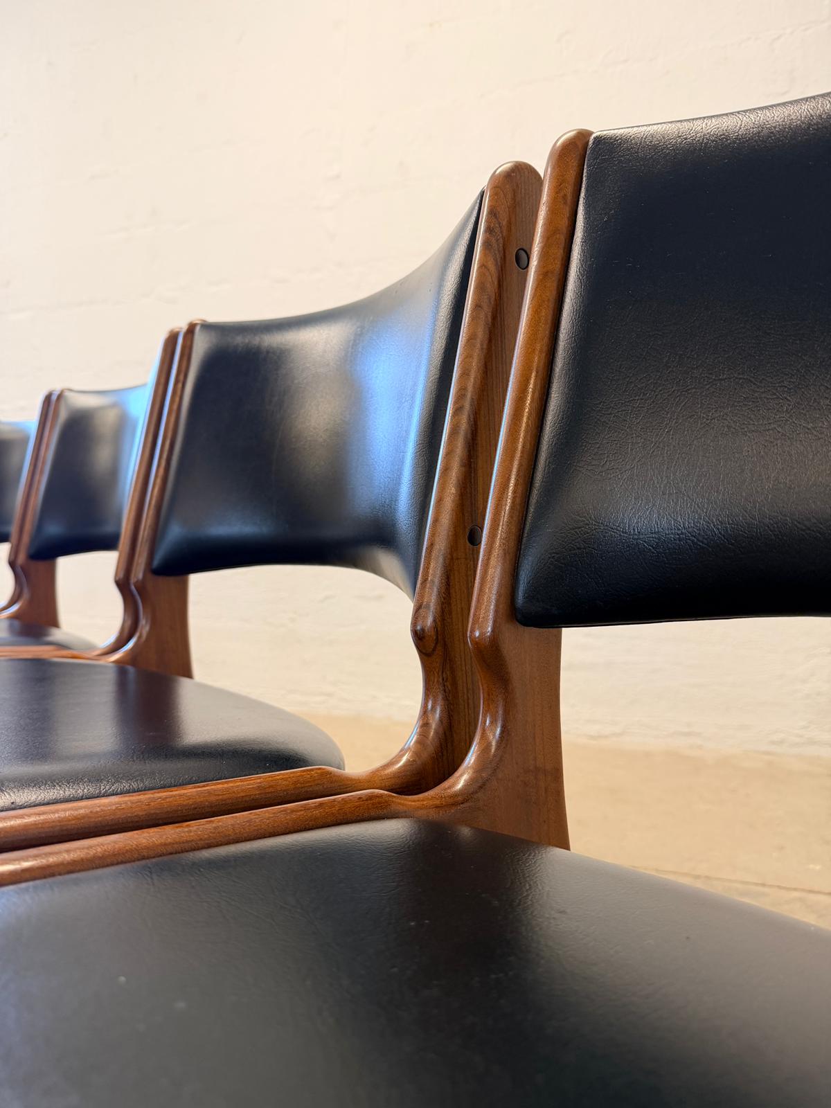 Oddense Maskinsnedkeri A/S Set of 6 Model #89 Teak Dining Chairs Designed by Erik Buch - #A2159