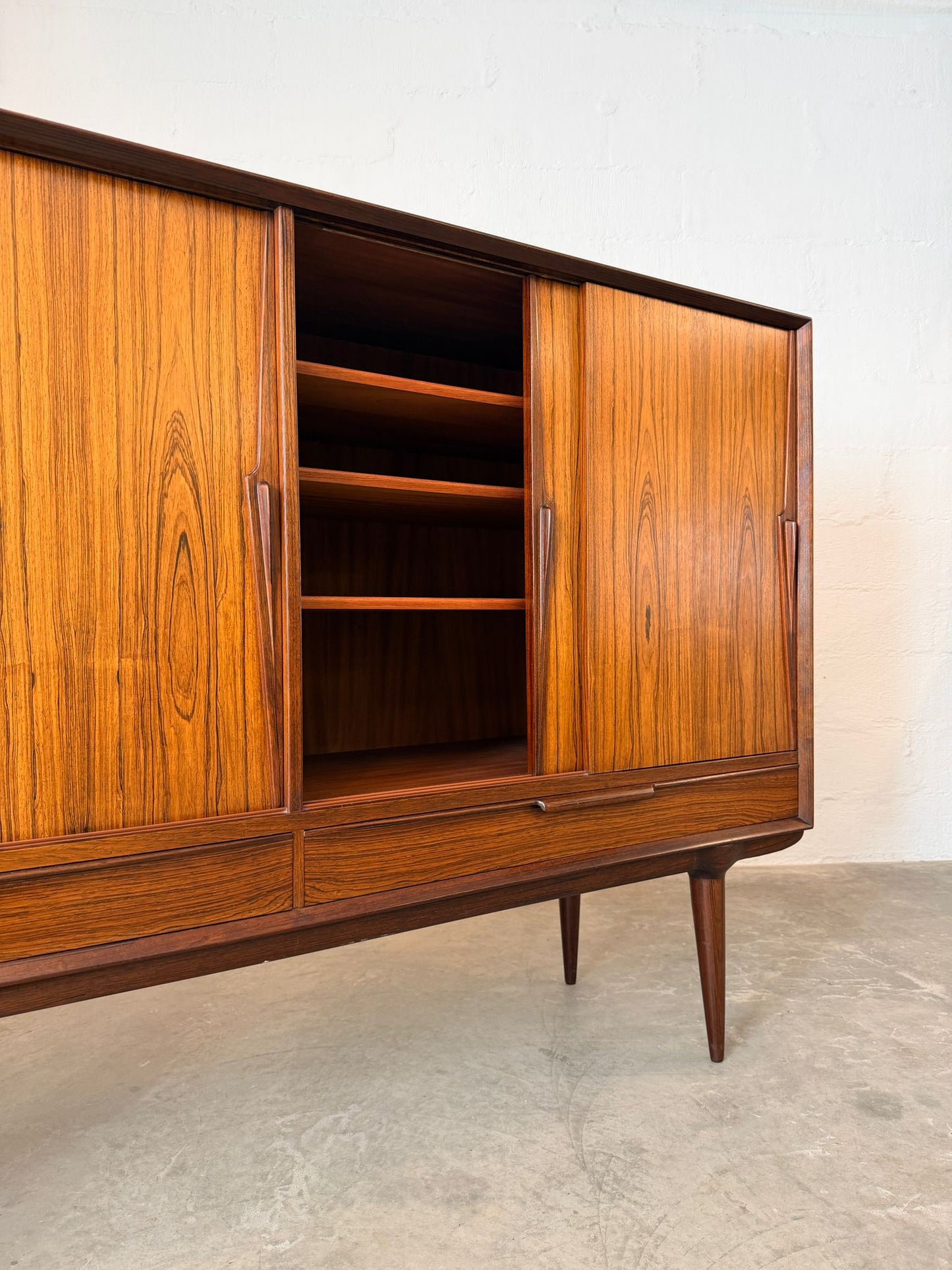 Omann Jun. Model #13 Rosewood Highboard Designed by Gunni Omann - #A2164