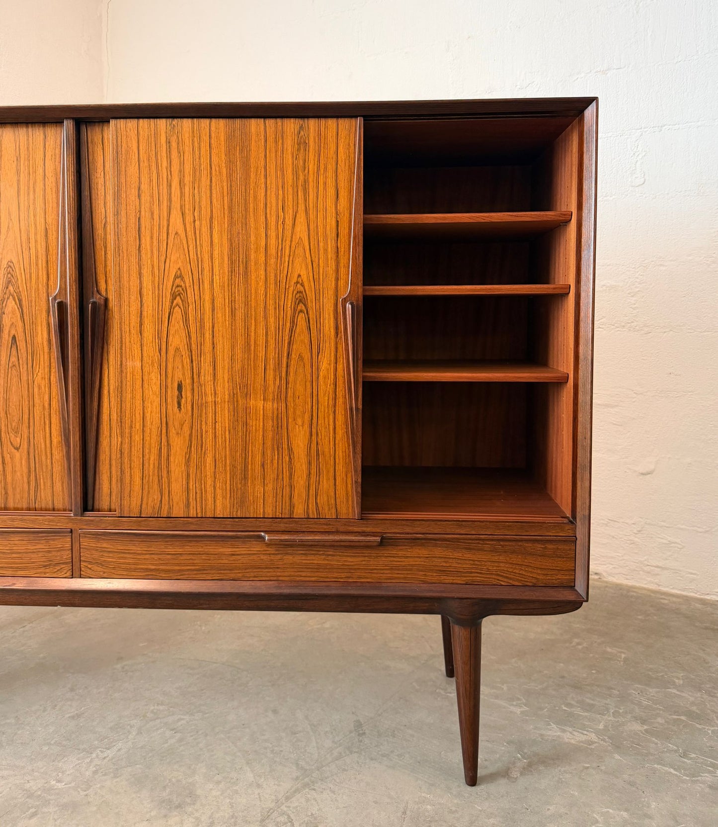 Omann Jun. Model #13 Rosewood Highboard Designed by Gunni Omann - #A2164