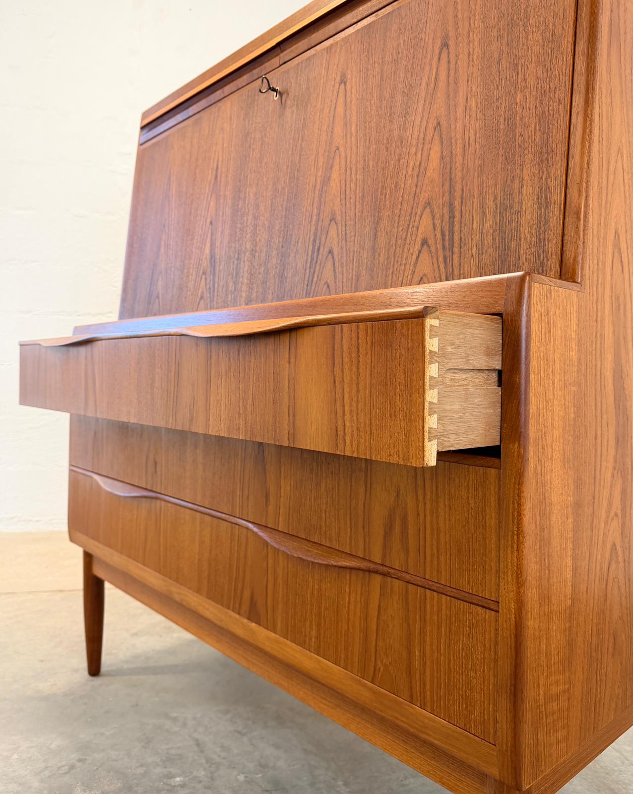 Klim Møbelfabrik Teak Secretary Desk Designed by Erling Torvits - #A2163