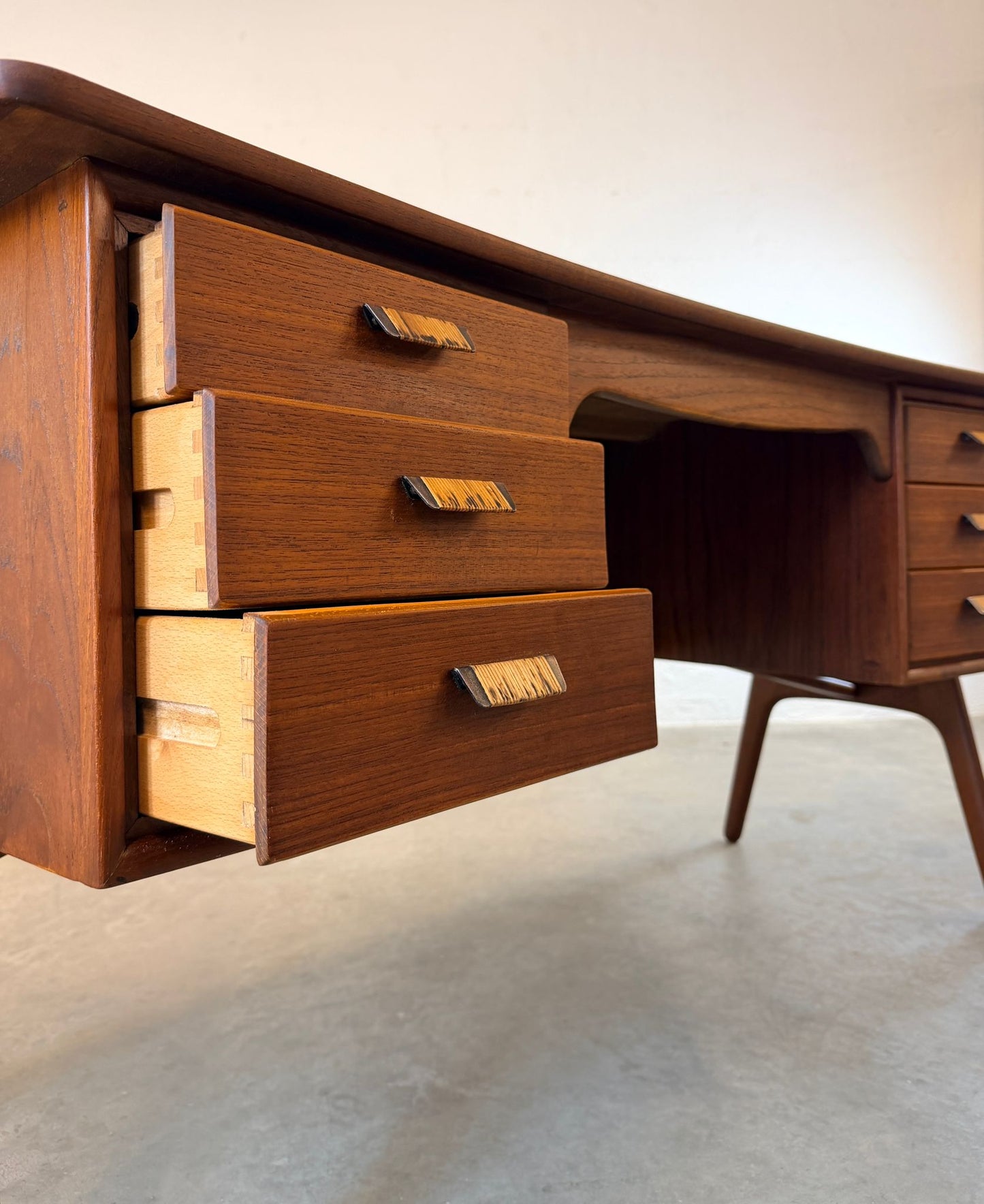 Sigurd Hansen Curved Teak Desk Model # 180 Designed by Svend Aage Madsen - #A2168