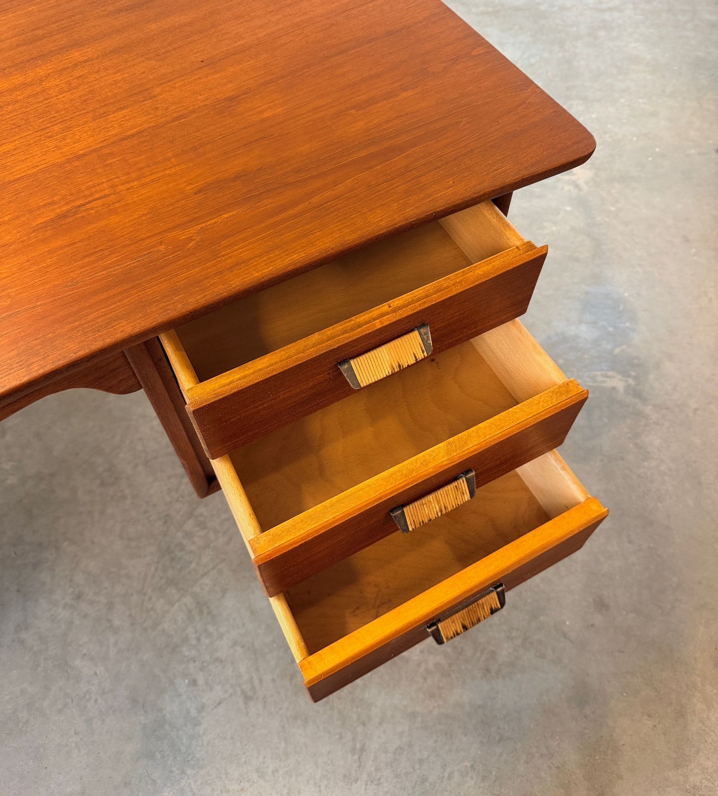 Sigurd Hansen Curved Teak Desk Model # 180 Designed by Svend Aage Madsen - #A2168