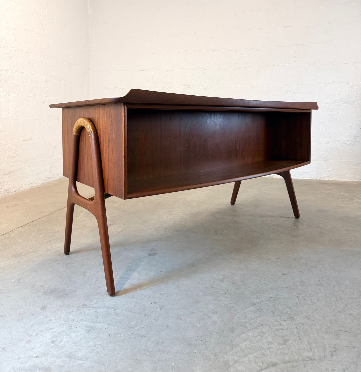 Sigurd Hansen Curved Teak Desk Model # 180 Designed by Svend Aage Madsen - #A2168