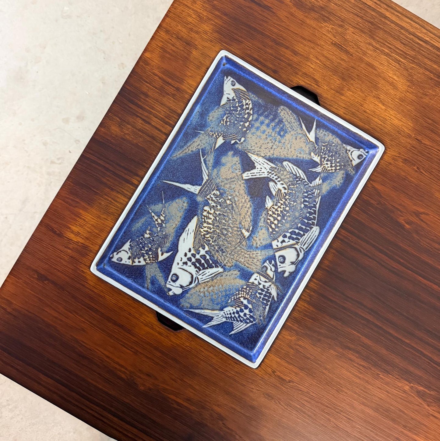 Royal Copenhagen Danish Rosewood Coffee Table w/ Faience Inlay Designed by Nils Thorsson - #A2173