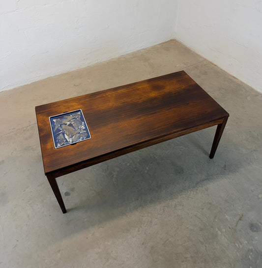 Royal Copenhagen Danish Rosewood Coffee Table w/ Faience Inlay Designed by Nils Thorsson - #A2173