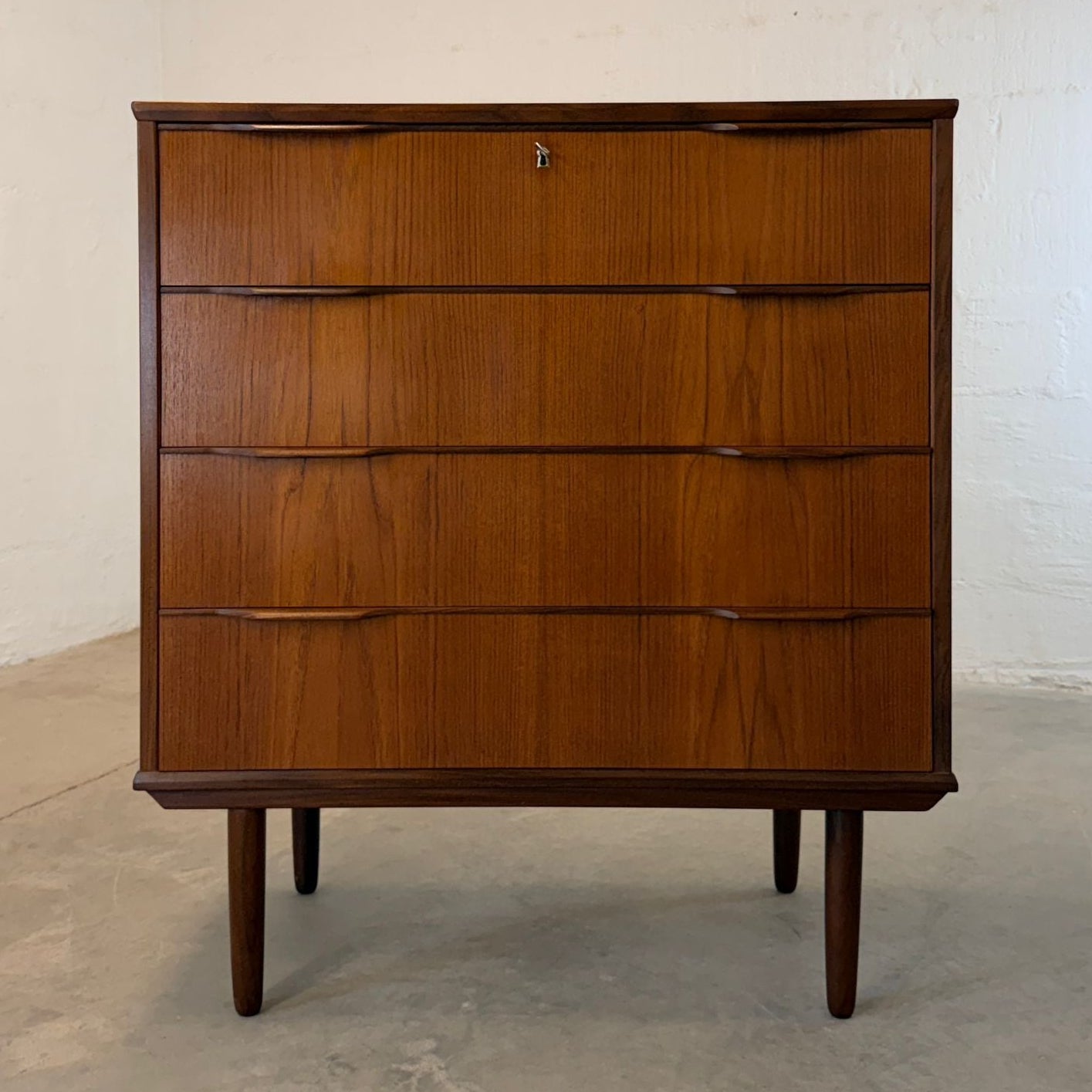Danish Teak 4 Drawer Chest / Dresser - #A2175
