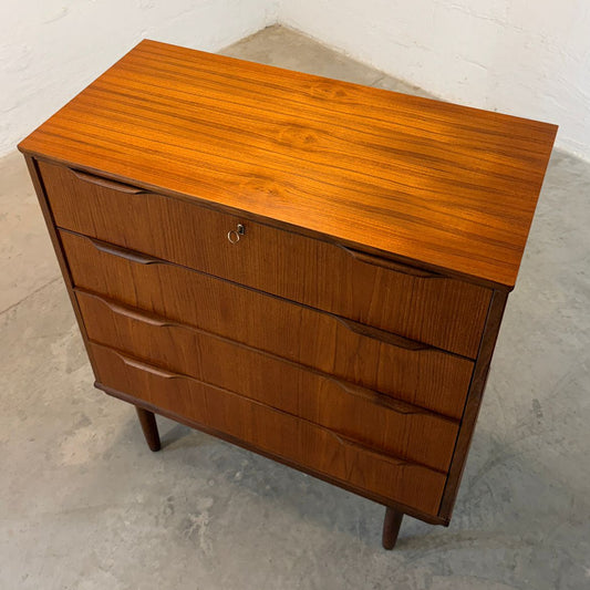Danish Teak 4 Drawer Chest / Dresser - #A2175