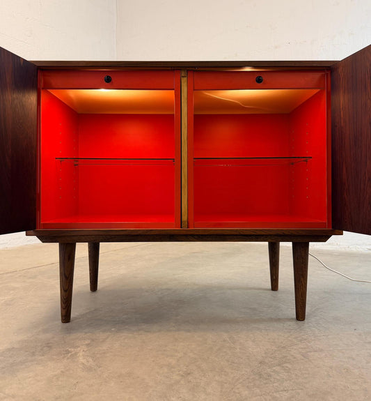 Hansen & Guldborg AKA HG Furniture Rosewood Cabinet Designed by Rud Thygesen & Johnny Sørensen w/ Interior Lighting - #A2178