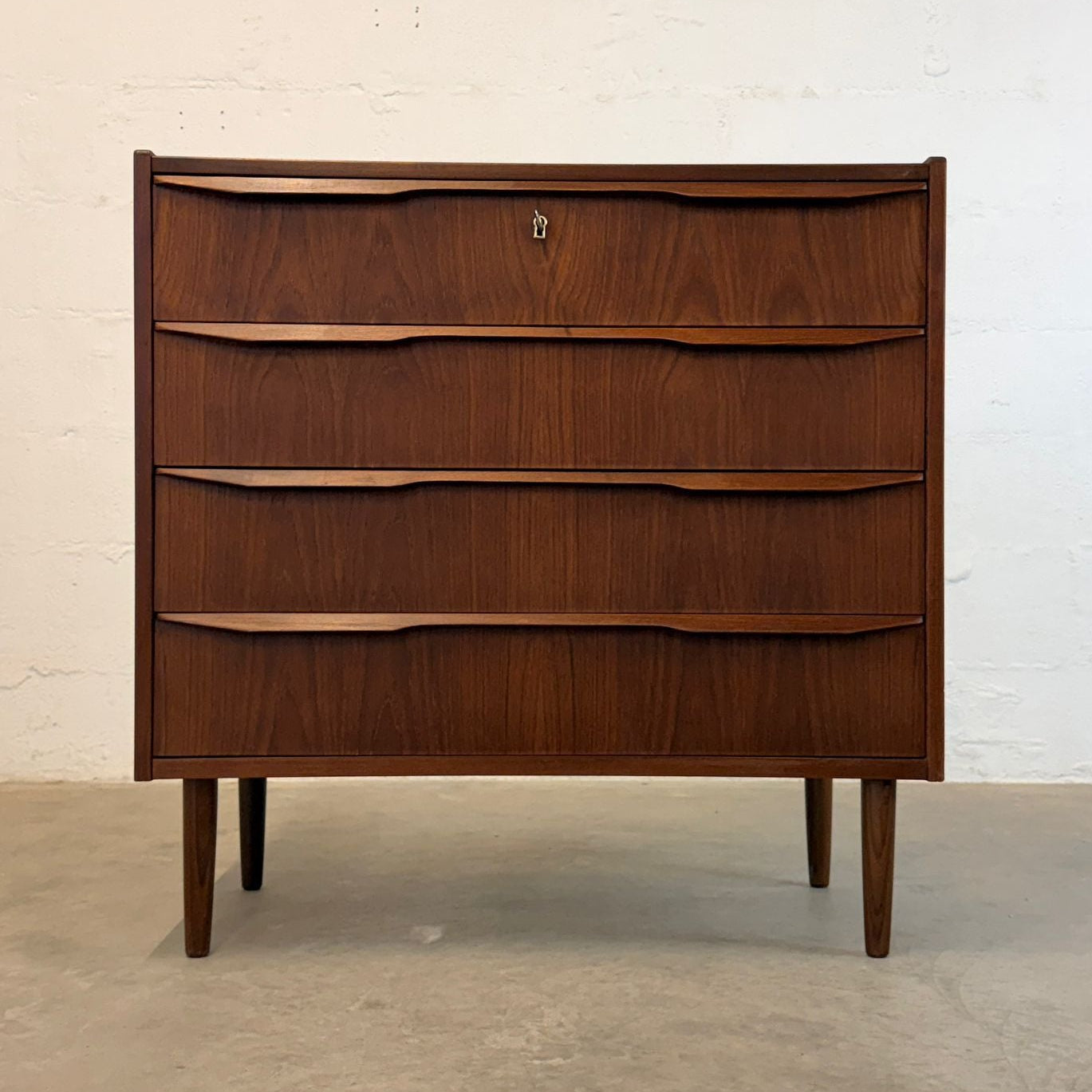 Danish Teak Dresser / 4 Drawer Chest - #A2184