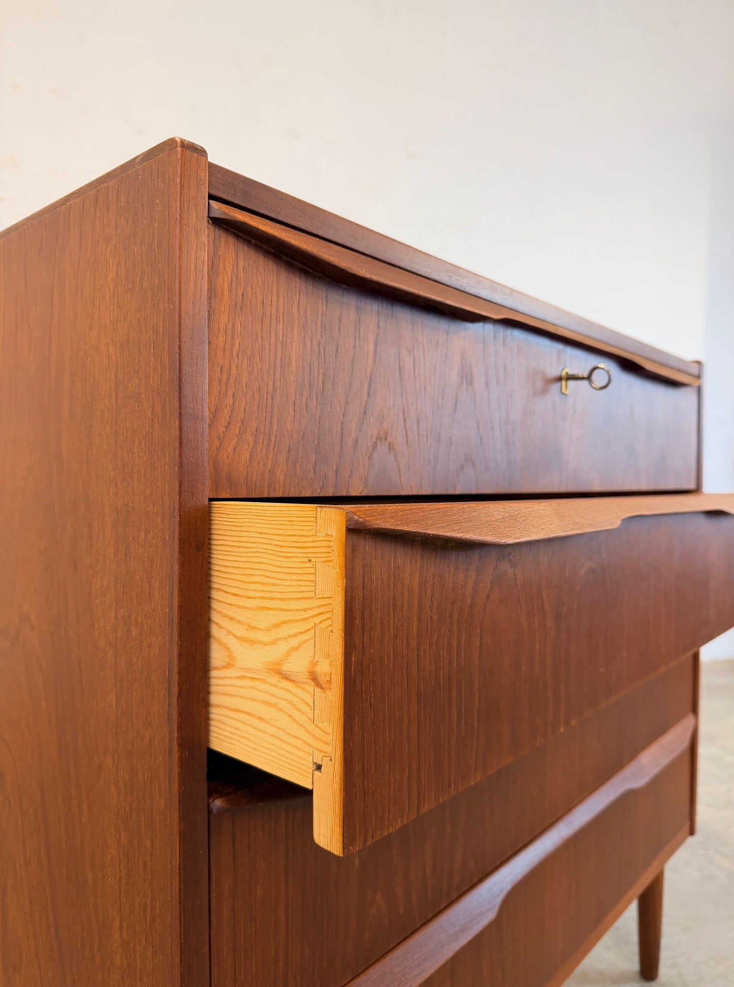 Danish Teak Dresser / 4 Drawer Chest - #A2184