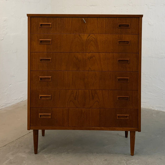 Danish Teak Six Drawer Dresser - #A2189